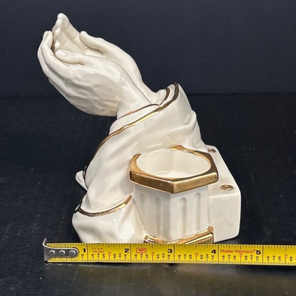 Vtg Bradford Exchange "In His Hands" Porcelain Candle Holder 2002 - Picture 6 of 9